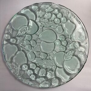 Vintage Indiana Glass Madeira Green 13" Fruit Platter